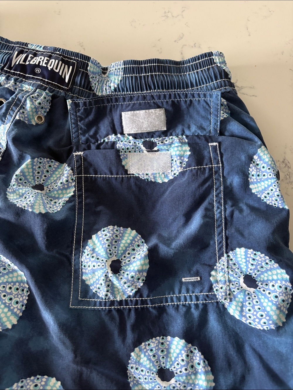 Authentic Vilebrequin Moorea Swim Trunks Blue Sea Urchin Oursinade Men’s Large - Picture 4 of 12